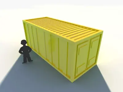 Shipping Container for Barge Cargo Ships Low-poly 3D model
