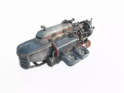 Steam powered fantasy style bombing spacecraft 3D model