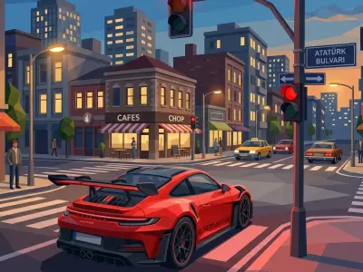 Porsche 911 GT3 RS Low Poly Low-poly 3D model