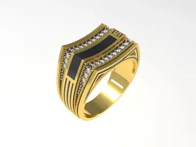 083 - Antique Gents Ring Oxidised 3D print model purchase