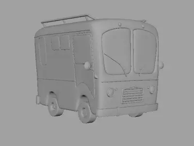 Toy Bus Low-poly 3D model