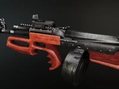 Bullpup AK Krab Low-poly 3D model
