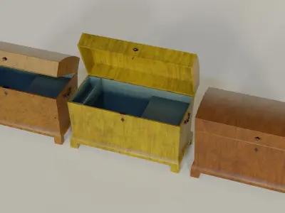 19th Century Chest Biedermeier Style for Blender Low-poly 3D model