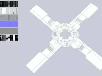 Scifi shuriken Low-poly 3D model