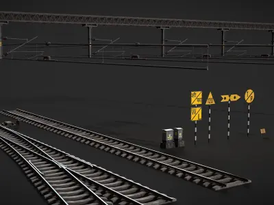 Indian Railway Props Pack  Low-poly 3D model
