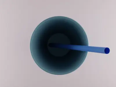 Cup with straw 3D model