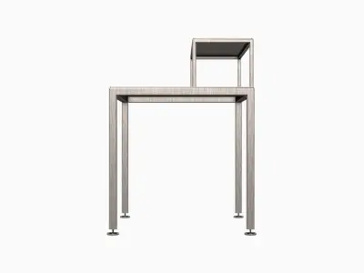 Stainless Steel Table With Shelf 3D model