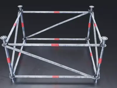 Construction Scaffolding Structure square Low-poly 3D model