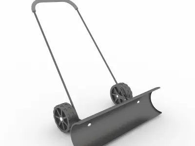 Snow Shovel On Wheels 3D model