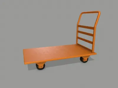 Trolley hand truck Low-poly 3D model 6