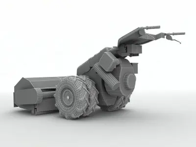 Industrial Mower Low-poly 3D model