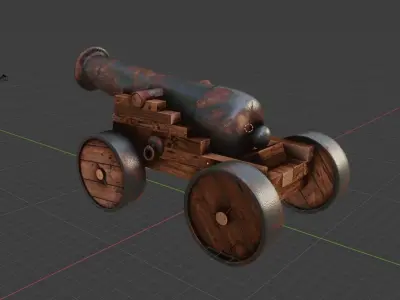 Medieval Cannon 3D model buy