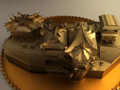 Chinese Ancient House 3D model 10