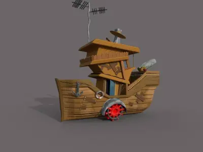 Free Stylized Boat Free low-poly 3D model