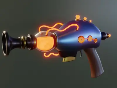 Sci-Fi Gun Low-poly 3D model 5