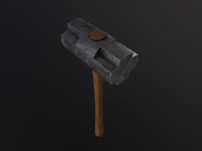 Old Sledgehammer 3D Model Low-poly 3D model