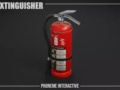 Fire Extinguisher 3D Model - Game Ready LODs Free low-poly 3D model