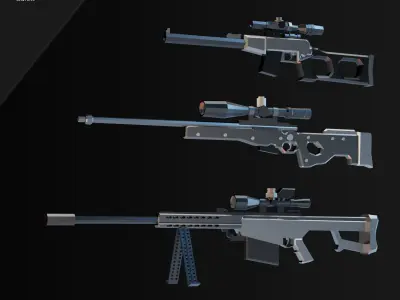 Low Poly Weapon Asset Pack Free low-poly 3D model