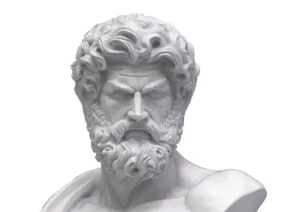 Poseidon Bust - High Detail Greek God Sculpture 3D print model