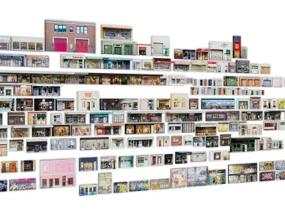 Storefront Shopfront Starbucks Coffee Shop Retail City Low-poly 3D model buy