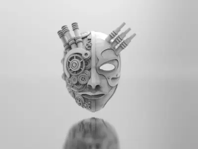 Futuristic Mask Low-poly 3D model