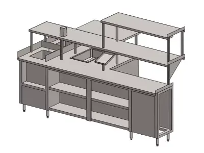 commercial kitchen counter 3D model