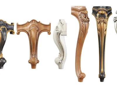 Collection of 30 classic furniture legs  Part 3 3D model