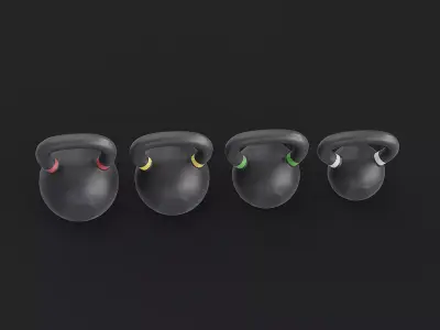 Kettlebell Gym Pack Low-poly 3D model