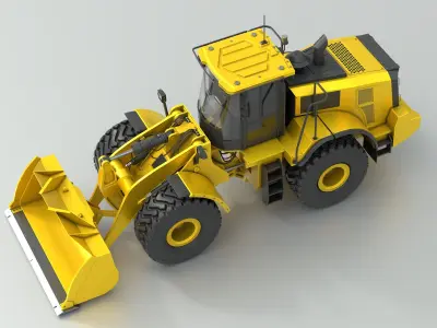 Wheel Loader yellow  Low-poly 3D model