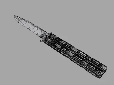 BUTTERFLY KNIFE Low-poly 3D model order
