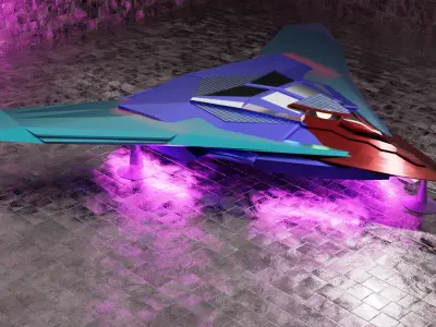 Stauron futuristic jet plane Free 3D model