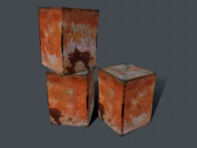 Rusty Crate Low-poly 3D model