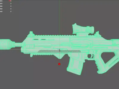 Futuristic Rifle Gun 3D model 3