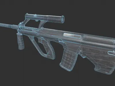 Steyr Aug Low-poly 3D model
