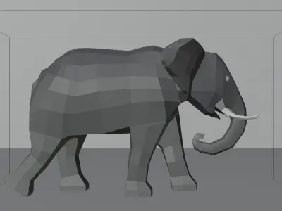 3D Low Poly Elephant Model Free low-poly 3D model