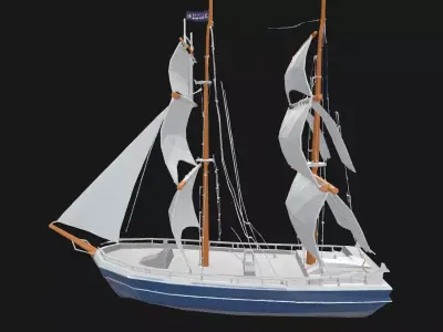 Low Poly Sailboat 3D Model 3D model