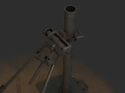 8 cm GrW 34 Granatwerfer mortar Low-poly 3D model