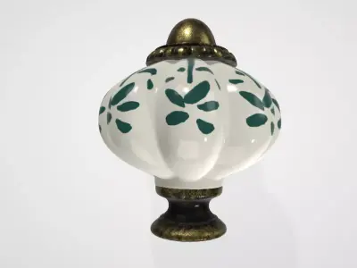 Ivory and Green Pumpkin Knobs Low-poly 3D model