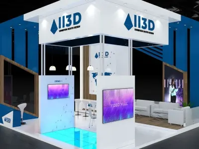 Exhibition Stand Stall Two Side Open 7X7 3D model purchase