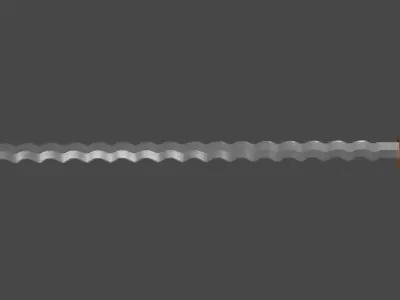Flamberge sword with Spatha handle Low-poly 3D model