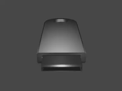 Simple USB Flash - Metallic Body Low-poly 3D model