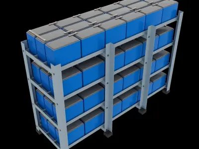 Rack With Battery - level 4 3D model