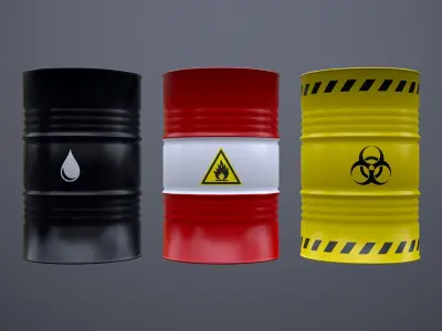 Metal Barrel - PBR - Low-poly 3D model