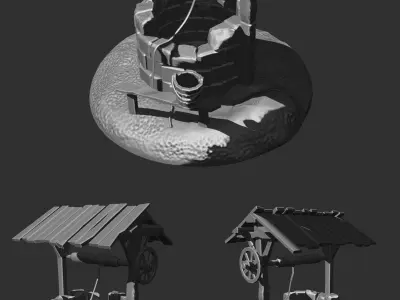 Medieval well 3D print model