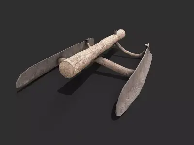 Medieval Environment Props 4 Farm Tools Pack 1 Low-poly 3D model