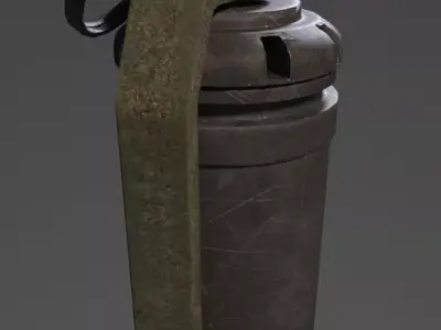 flashbang grenade canister Low-poly 3D model