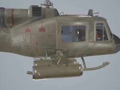 Bell UH-1C US Army 2 Complex Animation Low-poly 3D model