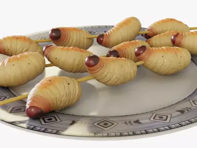 Sago grubs 3D model