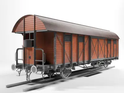 Unio 1937 Boxcar Wagon Free 3D model