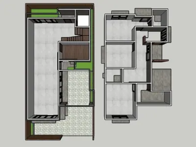Industrial Unfinised House 1 3D model